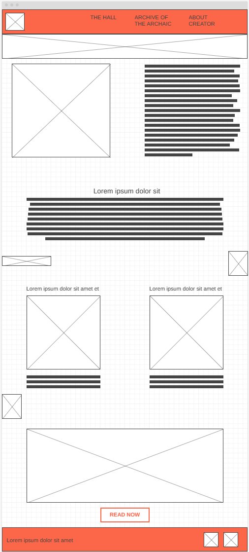 home page wireframe